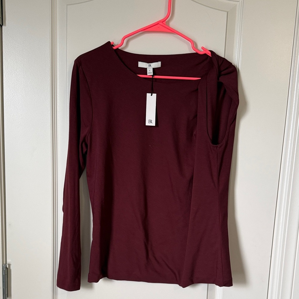 Banana Republic Long sleeve one shoulder deep
Red top